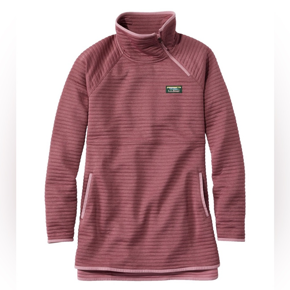 EUC LL Bean Women's Airlight Knit Asymmetrical Quarter-Zip Tunic